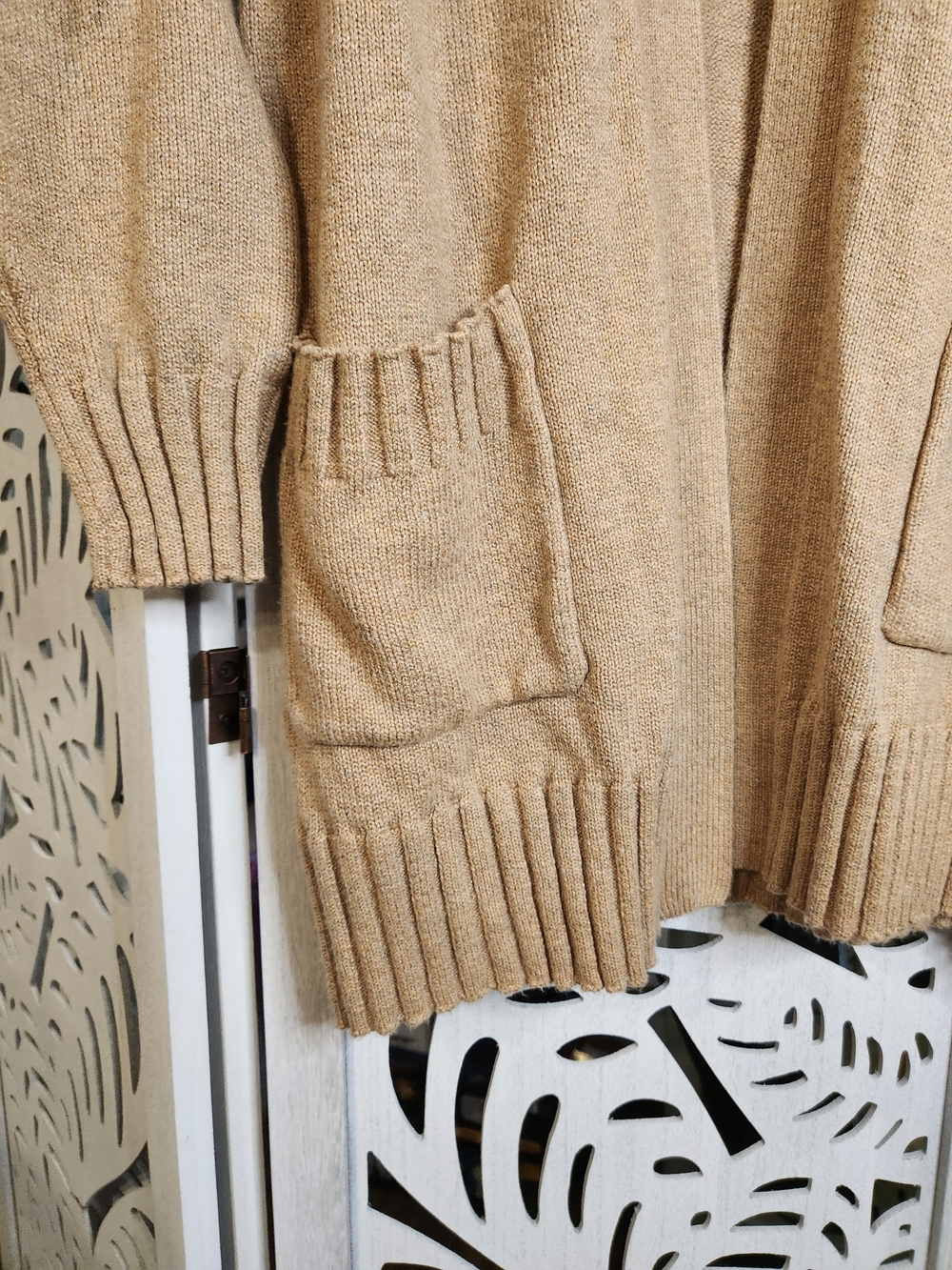 LOFT Men's Camel Knit Pocket Cardigan